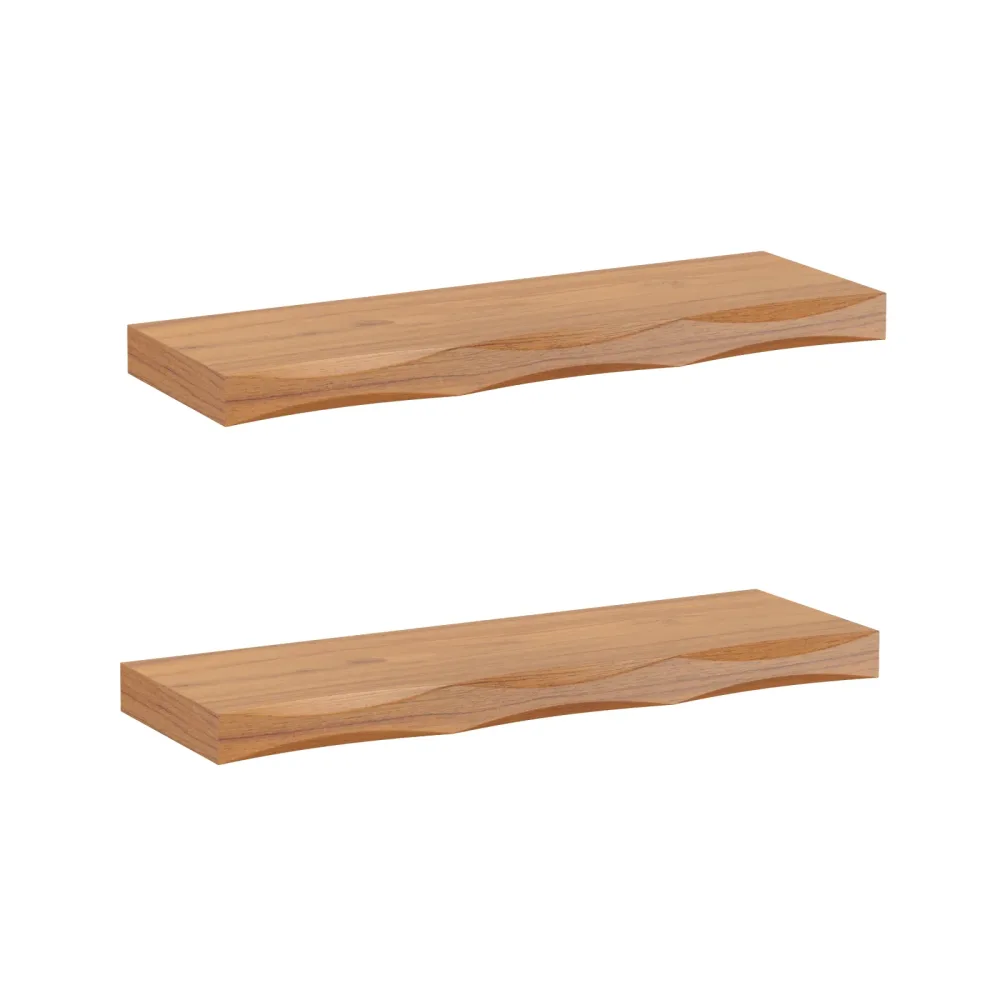 Wandregal Holz HYLLE 2er Set 60 x 19 x 4 cm natur