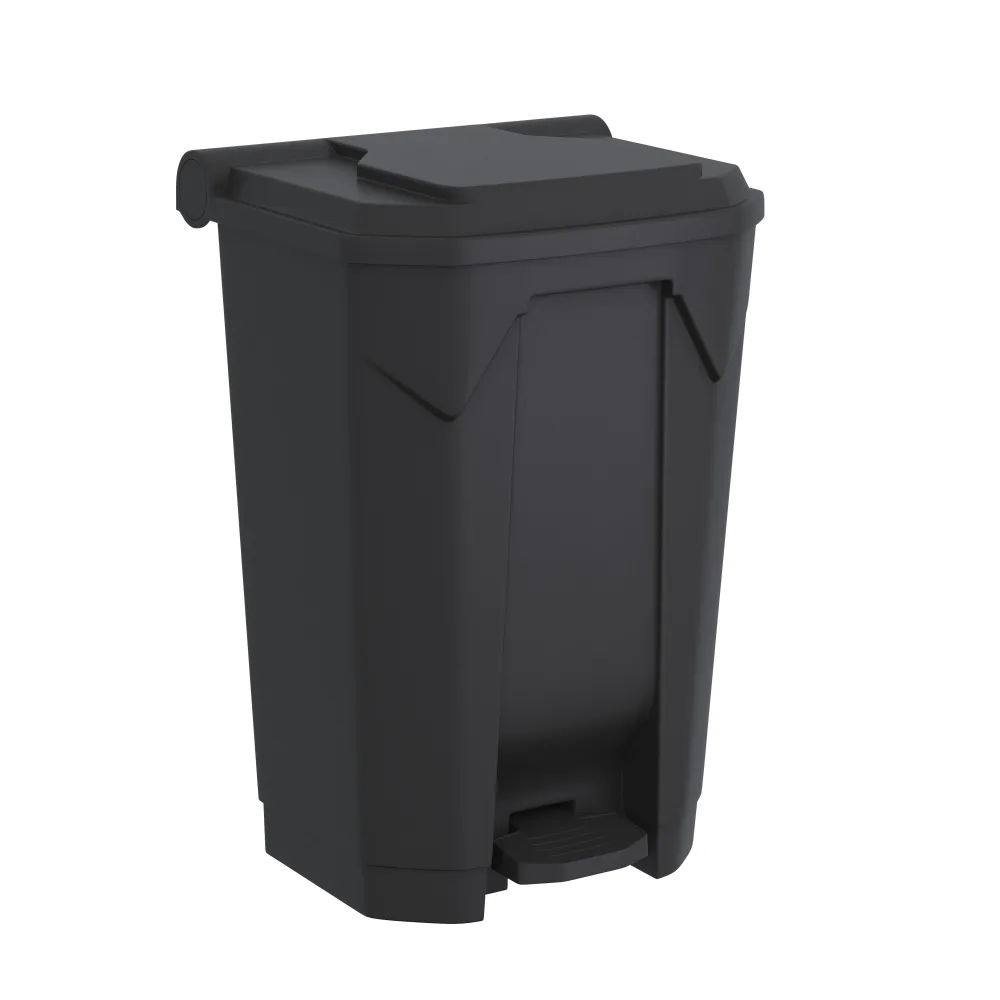 Mülltonne 80L mit Deckel schwarz