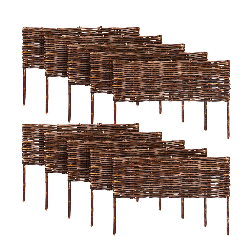Beeteinfassung Weide geflochten 10er Set 60 x 20 cm