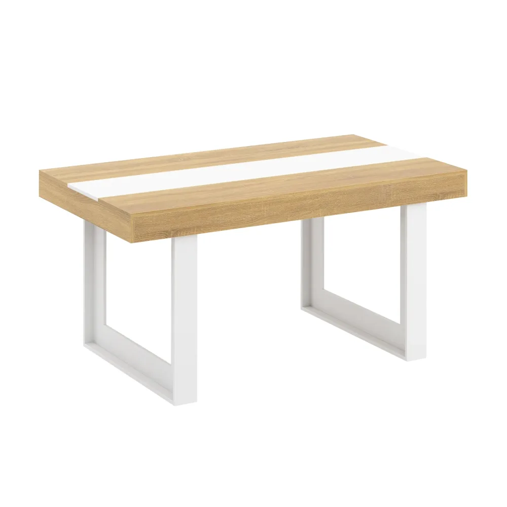 Esstisch CHELSEA 160 x 90 cm hellbraun/weiss