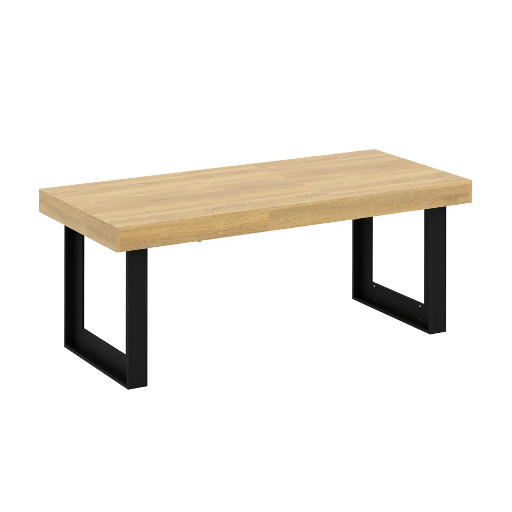 Esstisch ausziehbar CHELSEA 160/200 x 90 cm hellbraun/schwarz