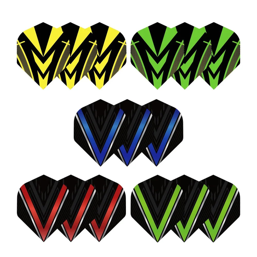 Dart Flight Set 15-teilig schwarz/bunt