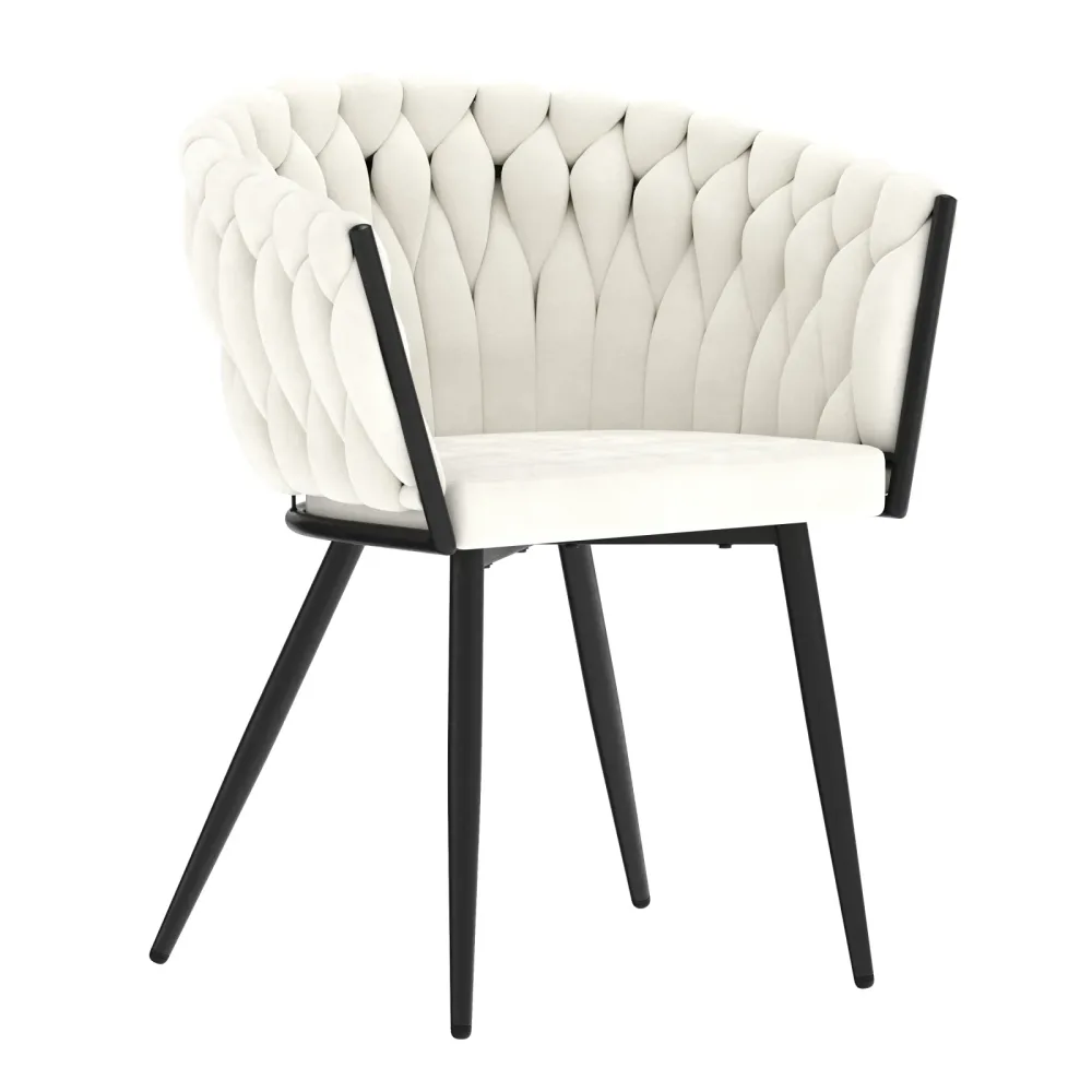Sessel Samt ROMA beige/schwarz