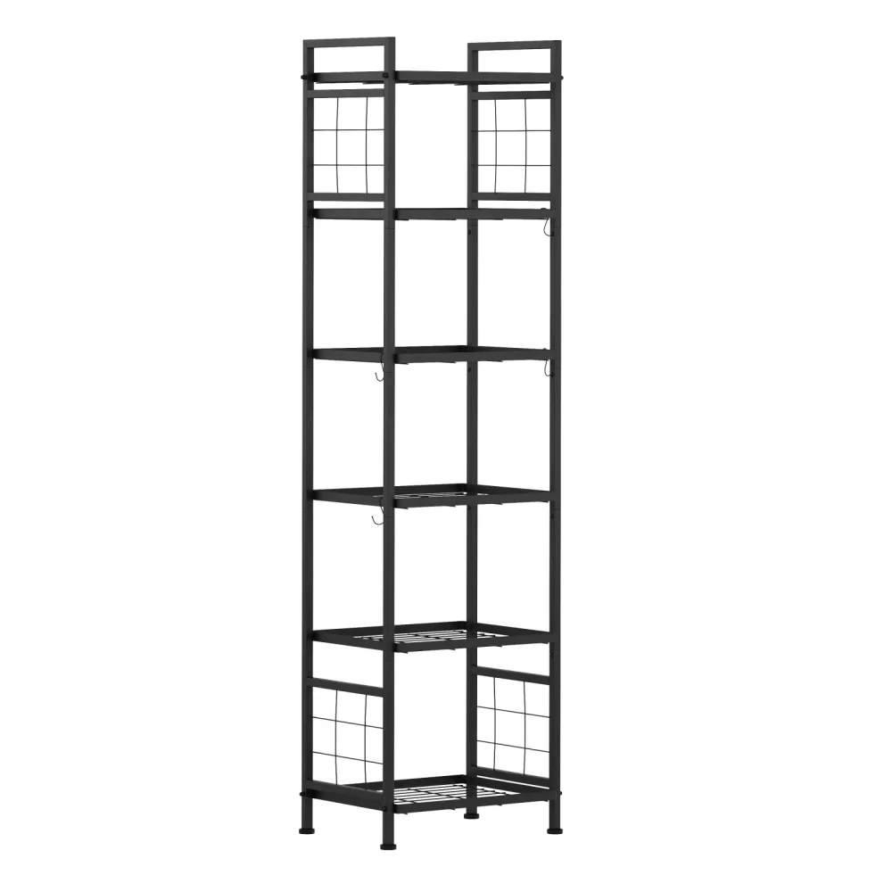 Regal Metall 6 Etagen 45 x 32 x 169 cm schwarz