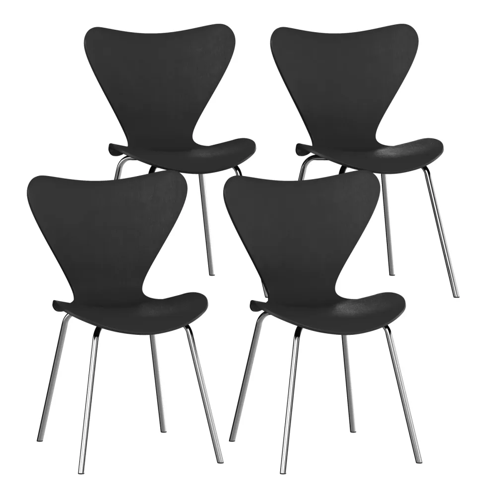 Esszimmerstuhl NOMI 4er Set schwarz/silber