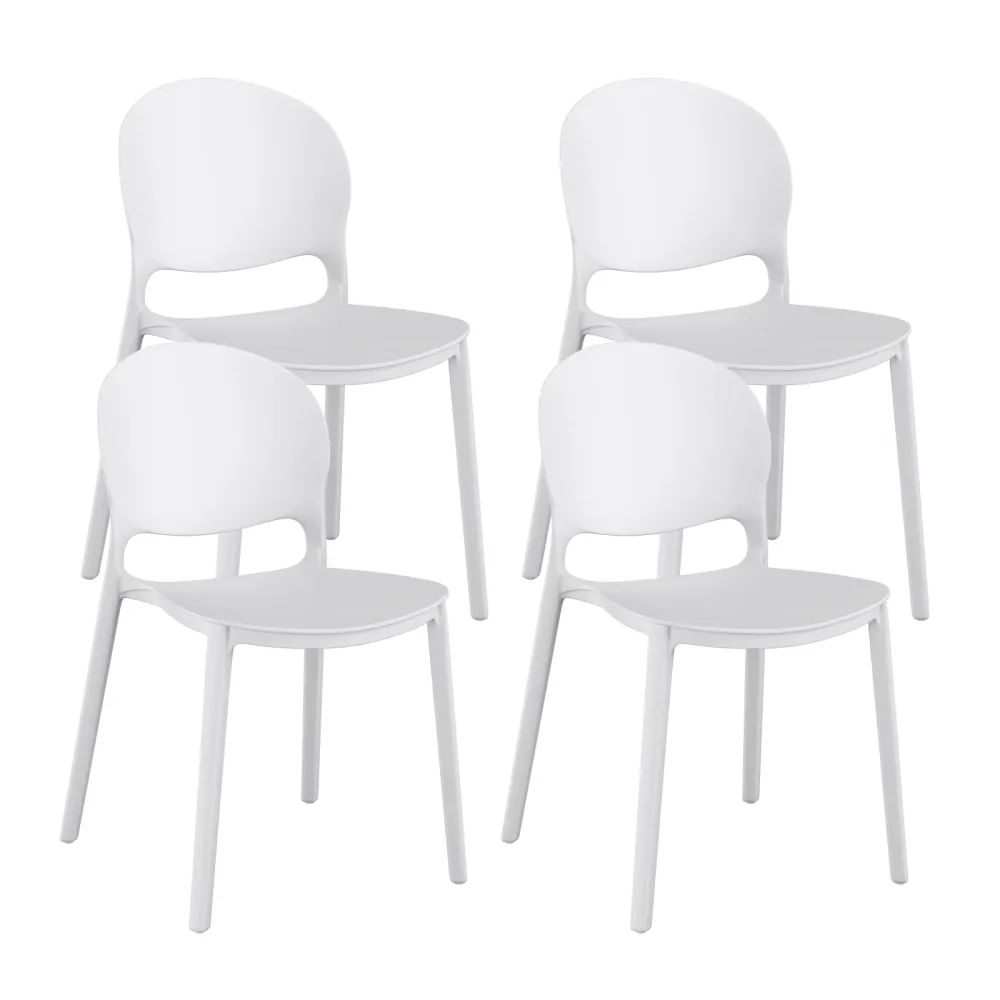 Esszimmerstuhl Gartenstuhl MORA 4er Set weiss