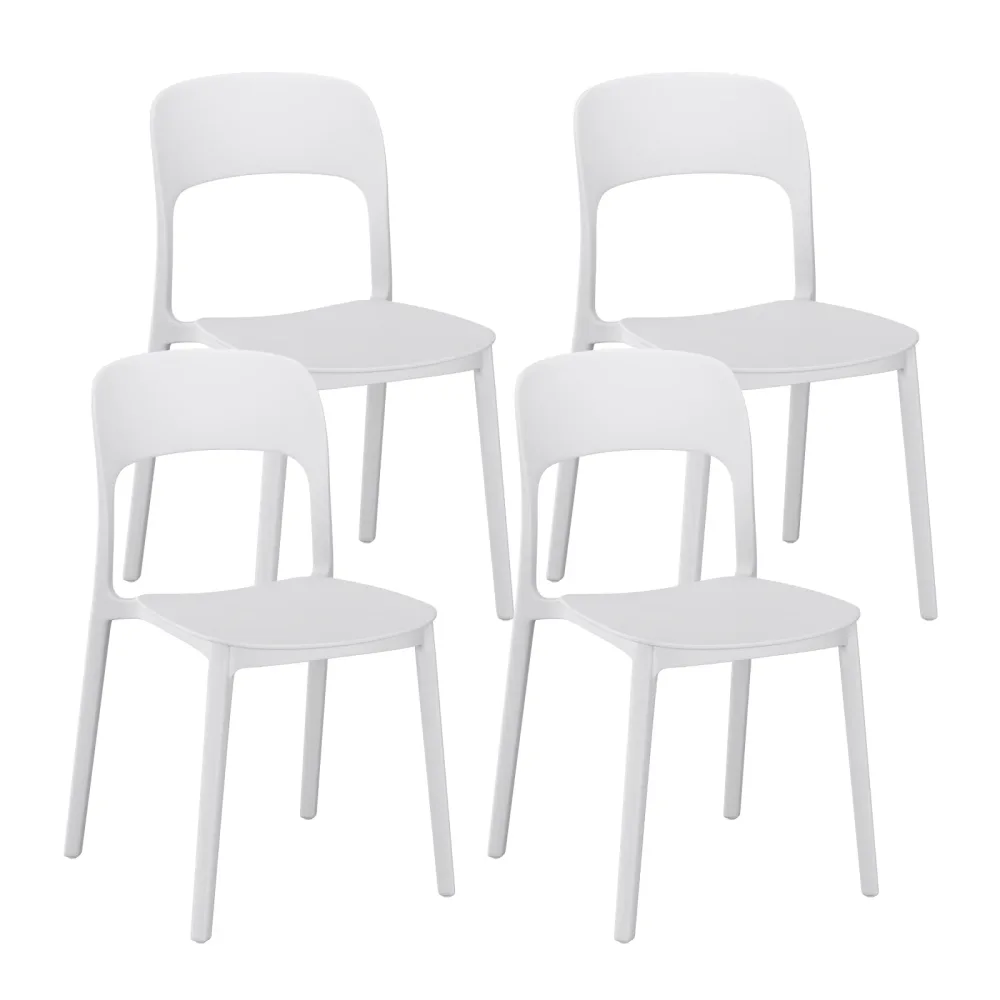 Esszimmerstuhl Gartenstuhl ZORA 4er Set weiss