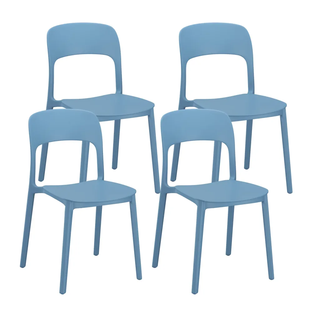 Esszimmerstuhl Gartenstuhl ZORA 4er Set blau