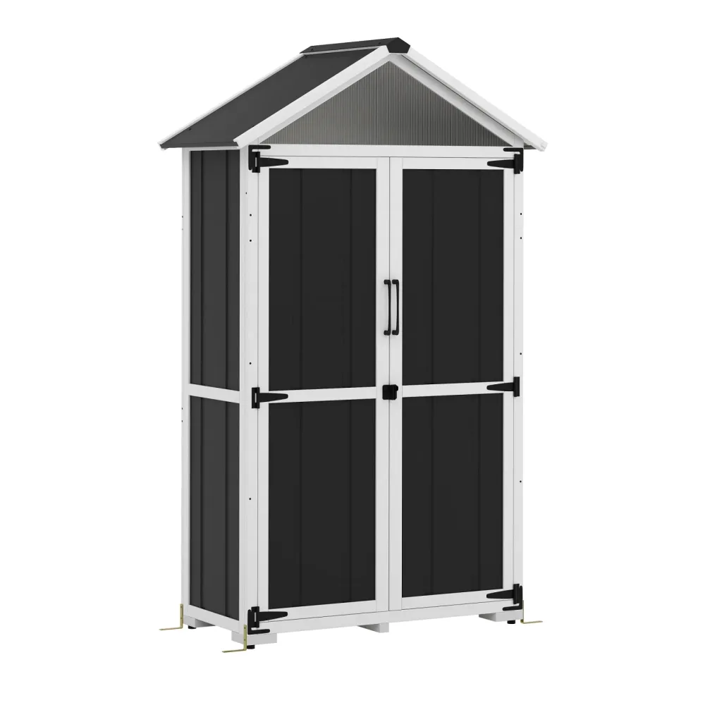 Gerätehaus 102 x 52 x 169 cm schwarz/weiss