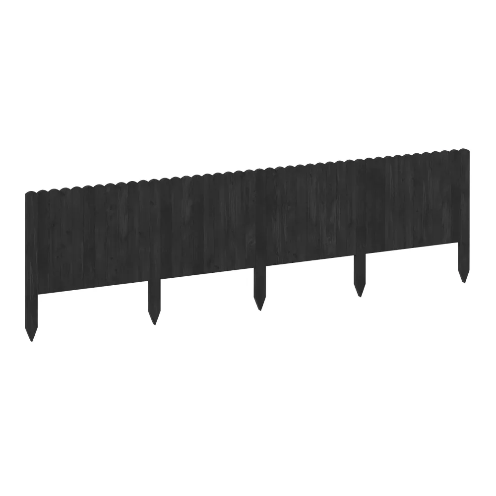 Rasenkante Beetumrandung Holz 200 x 40 cm schwarz