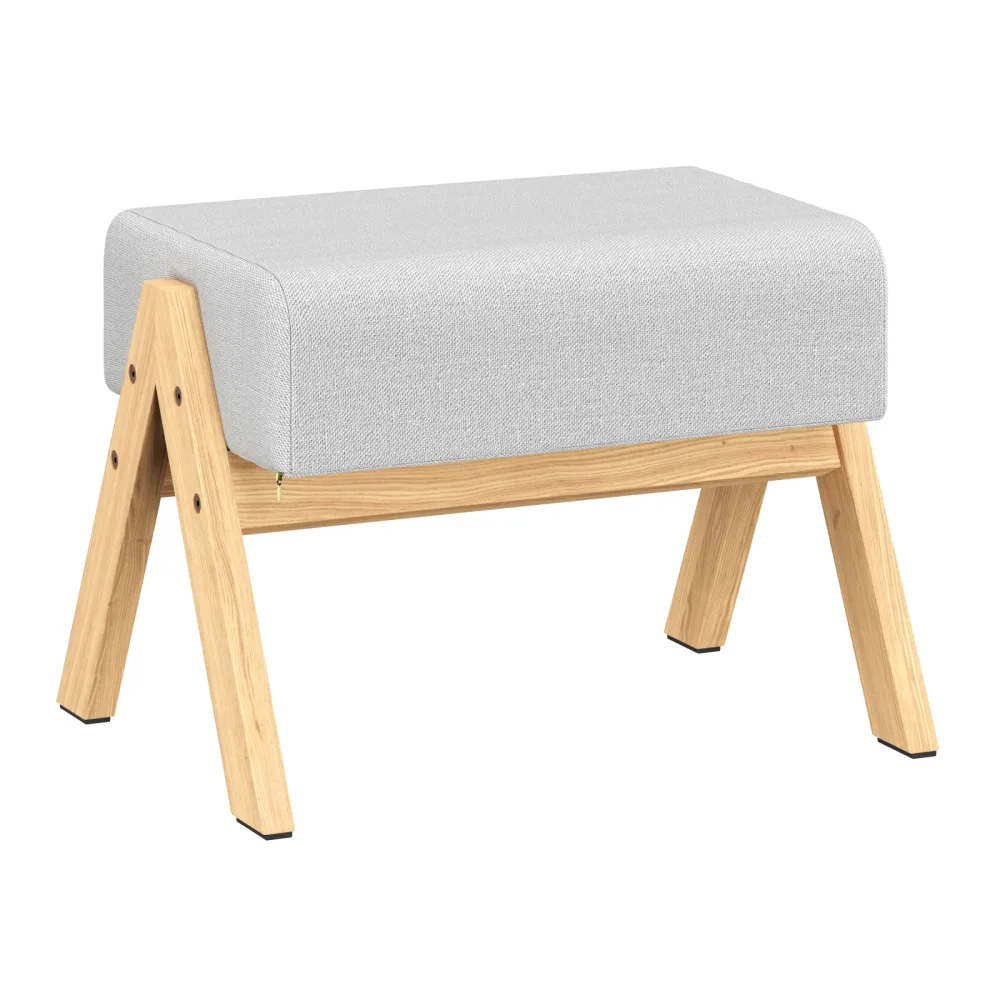Sitzhocker Holz 40 x 28 x 30 cm natur/hellgrau