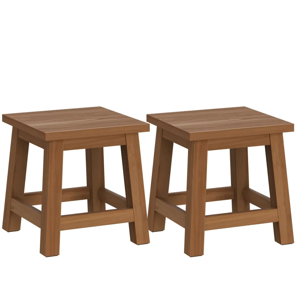 Sitzhocker Holz 26 x 26 x 28 cm 2er Set natur