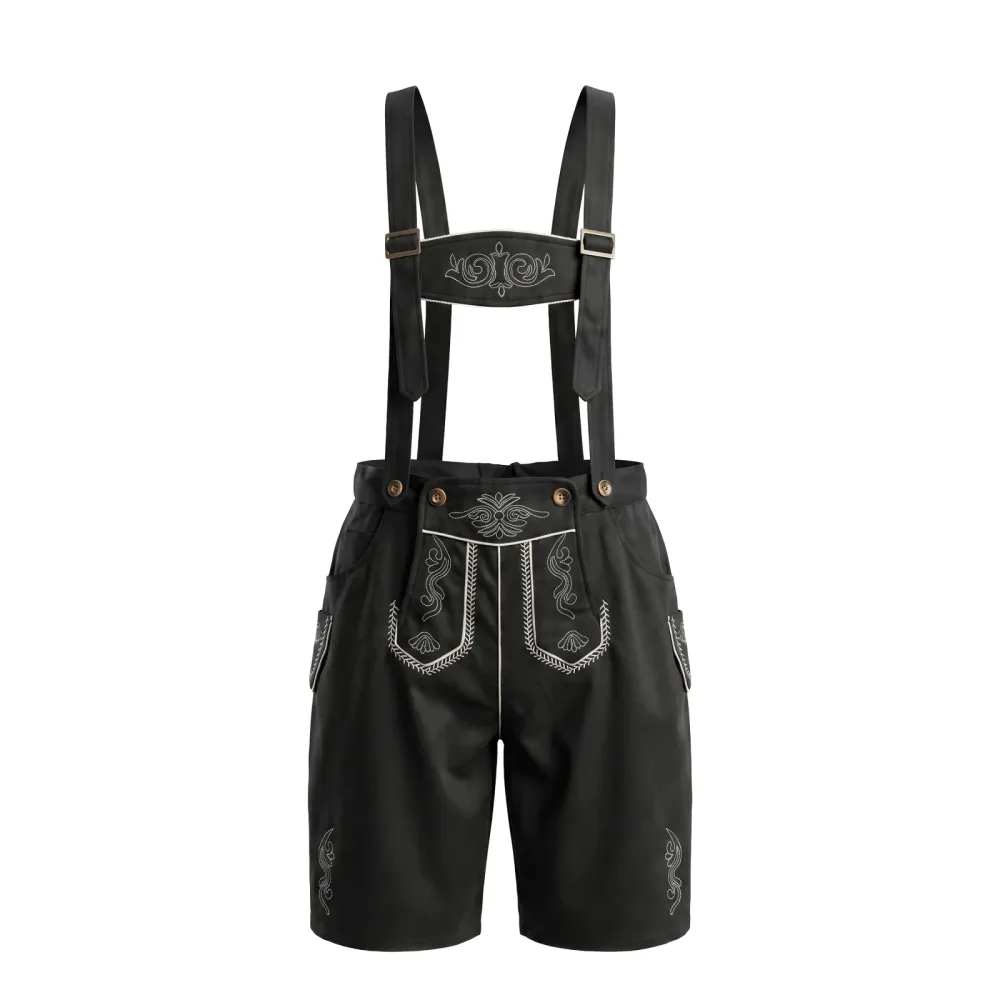 Lederhose Textil kurz schwarz Grösse 58