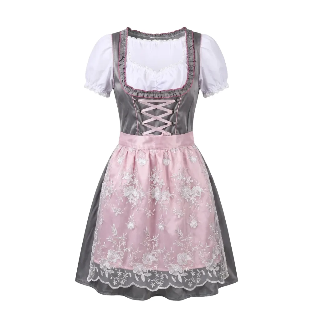 Dirndl Kleid grau/rosa Grösse 38