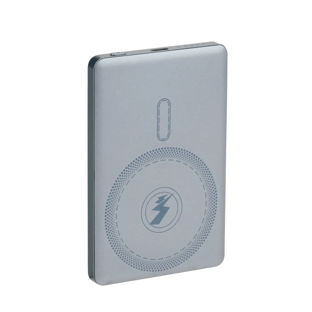 Powerbank kabellos ultra-slim grau