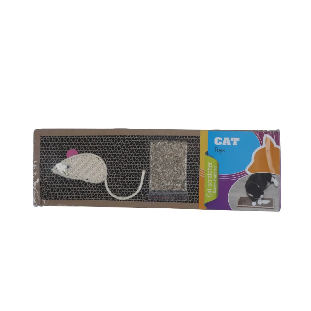 Kratzbrett für Katzen mit Maus 38 cm