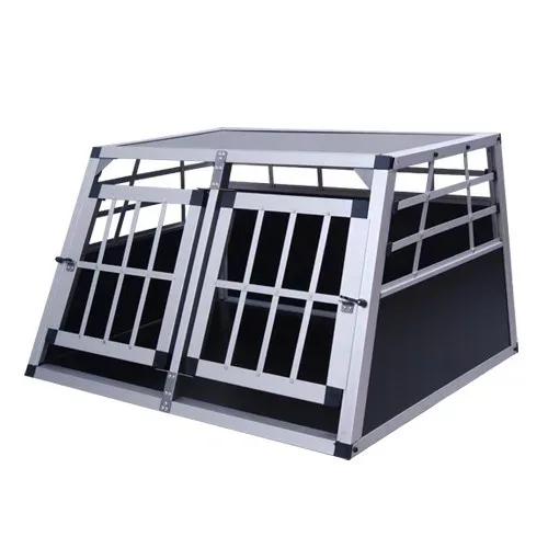 Hundebox Doppelbox Alu S schwarz