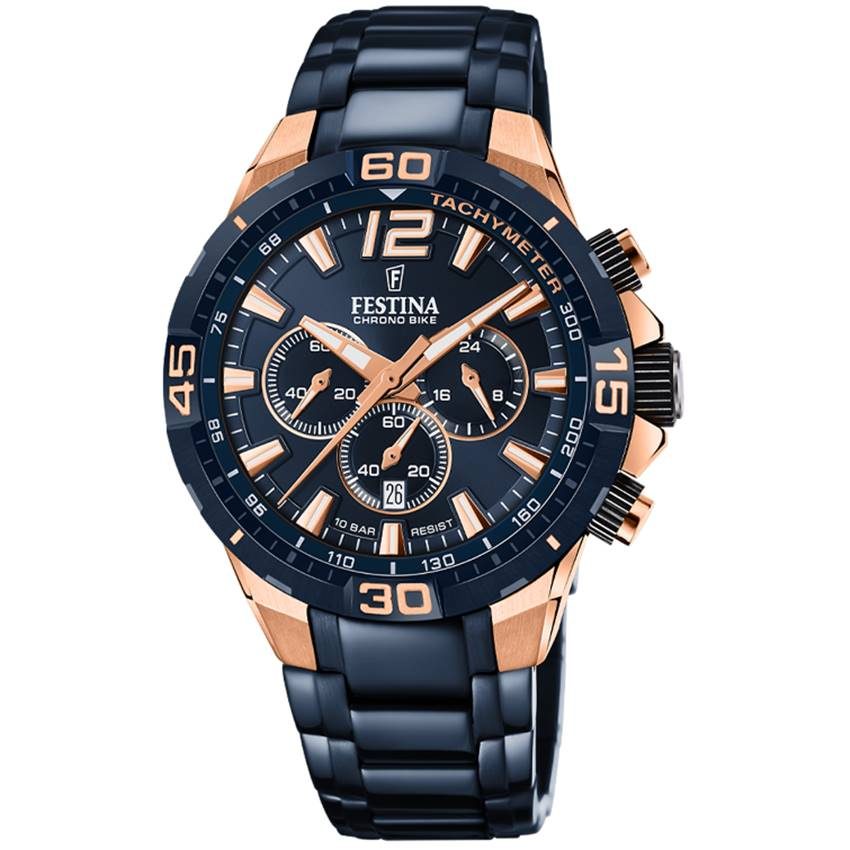 Festina - Chronograph Uhr, Chronobike Special Edition, 45mm, Dunkelblau
