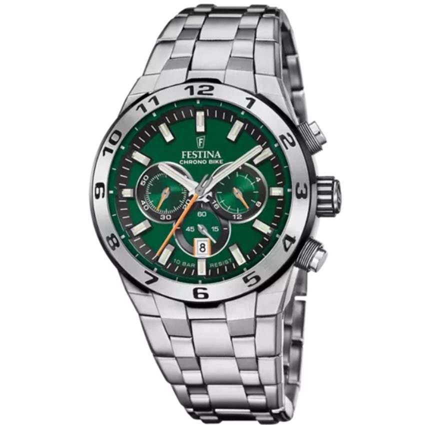 Festina - Chronograph Uhr, Chrono Bike, 44mm, Silber