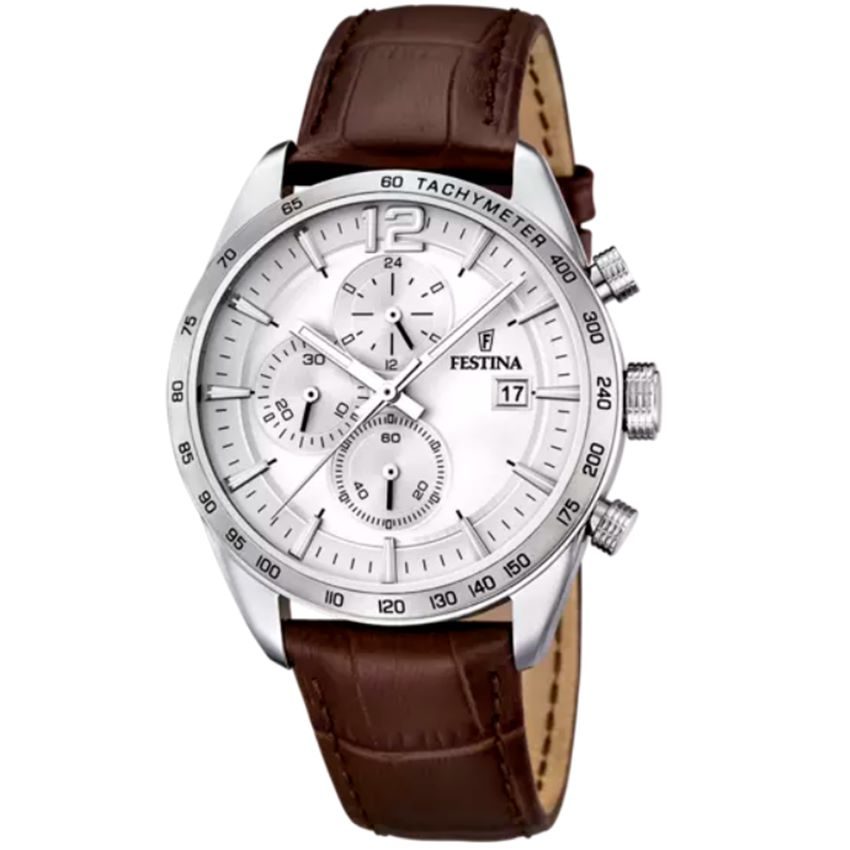 Festina - Chronograph Uhr, Timeless Chrono, 43mm, Brun