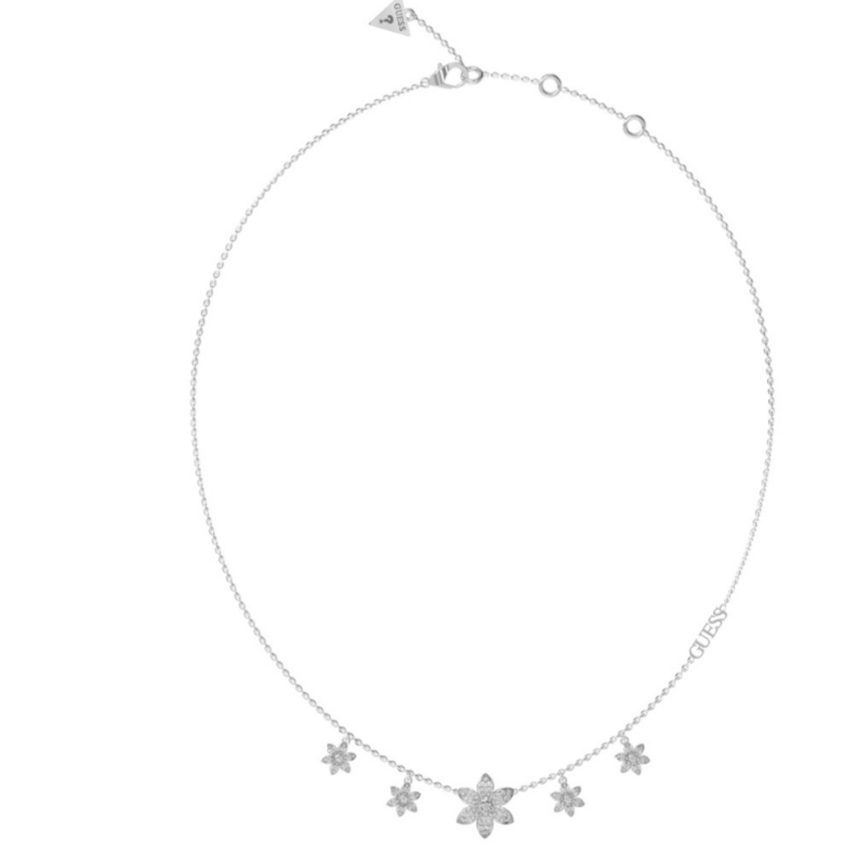 Guess - Halskette, White Lotus, 40.5CM, Silber