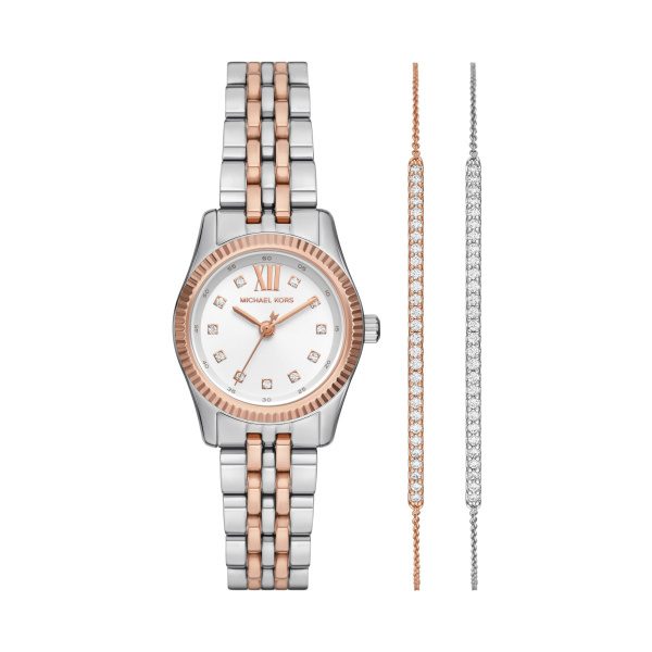 Michael Kors Damen Lexington UHR aus Edelstahl Silber/Rosé