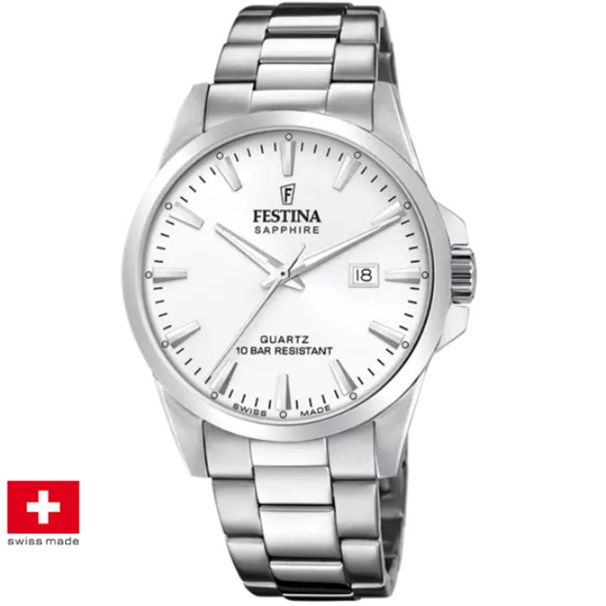 Festina F20024/2 Swiss Made Acero Klassik Herrenuhr