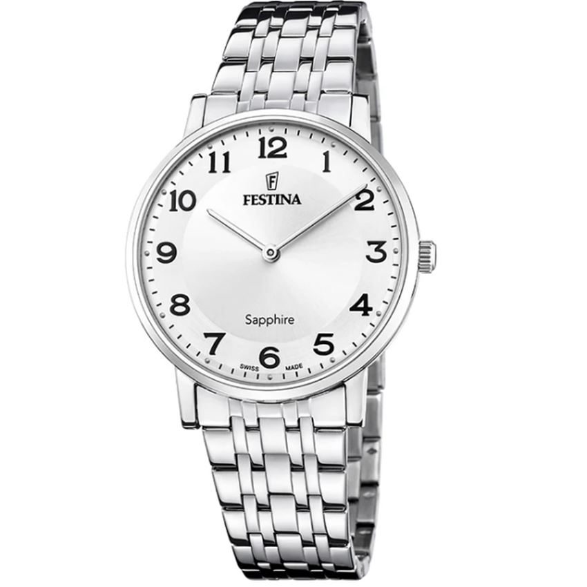 Festina F20045/1 Swiss Made Acero Klassik Herrenuhr