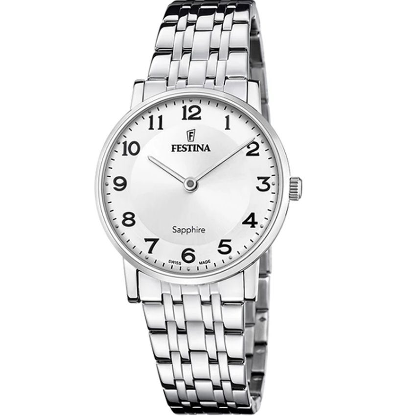 Festina F20047/1 Swiss Made Acero Klassik Damenuhr