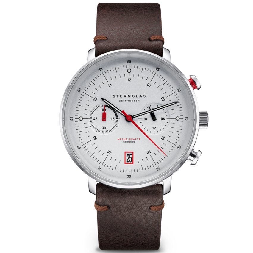Sternglas - Chronograph Uhr, Hamburg CHRONO, 42mm, Braun