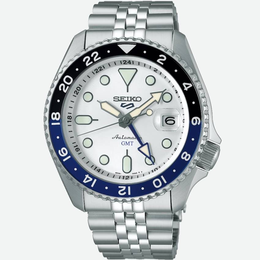 Seiko - Automatikuhr, 5 Sports GMT, 42mm, Silber
