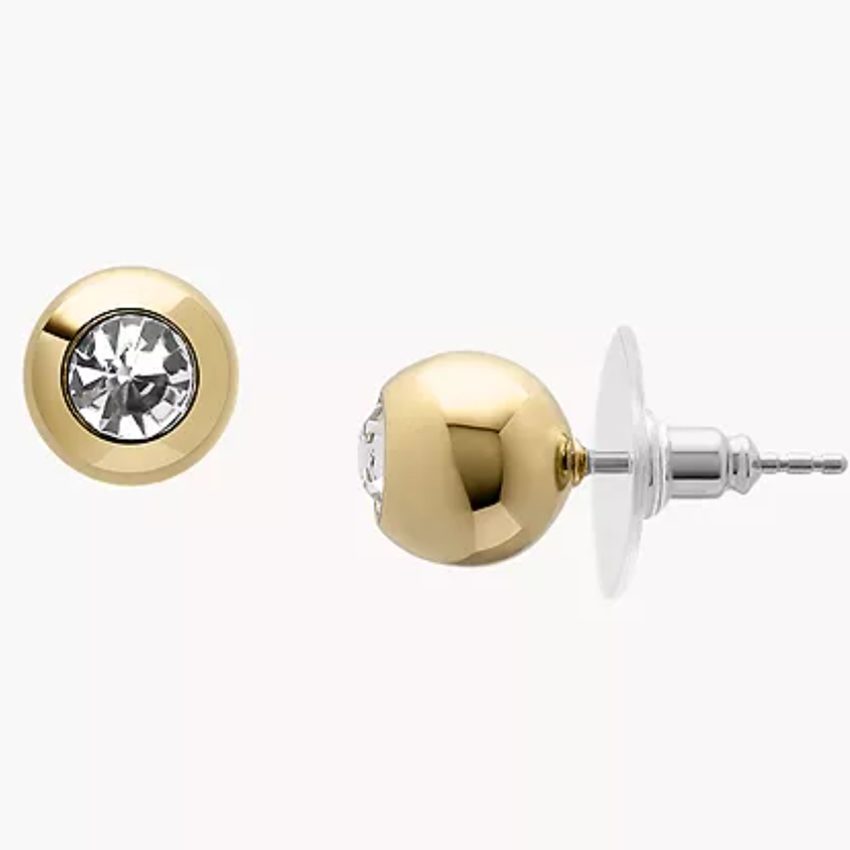 Fossil - Ohrstecker, Jewelry, One Size, Goldfarben
