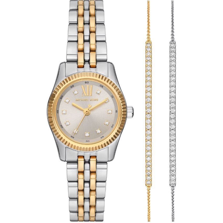 Michael Kors Damen Lexington UHR aus Edelstahl Silber/Gold
