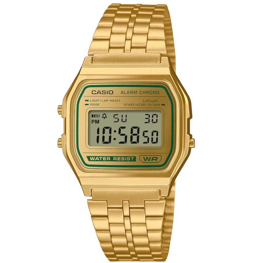 Casio Vintage Collection A158WEGV-9AEF Green Accent Unisexuhr