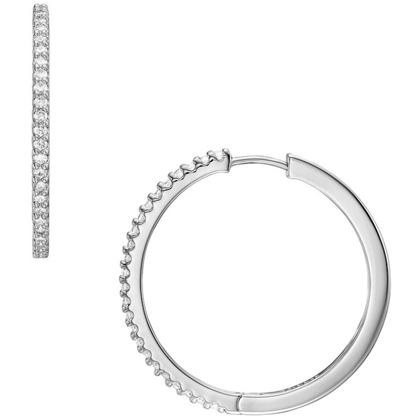 Fossil - Creolen, Ellis, One Size, Silberfarben