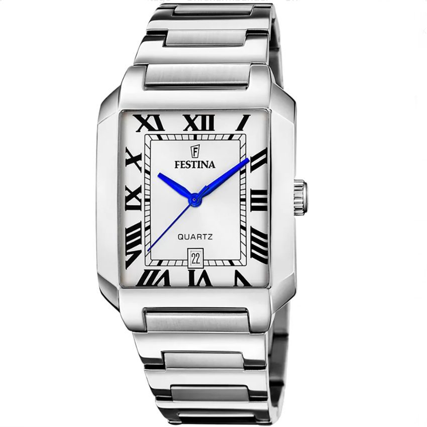 Festina - Analoguhr, On The Square, 40mm, Silber