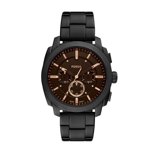 Fossil - Chronograph Uhr, Machine, 44mm, Black