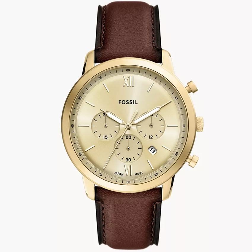 Fossil - Chronograph Uhr, Neutra, 44mm, Braun