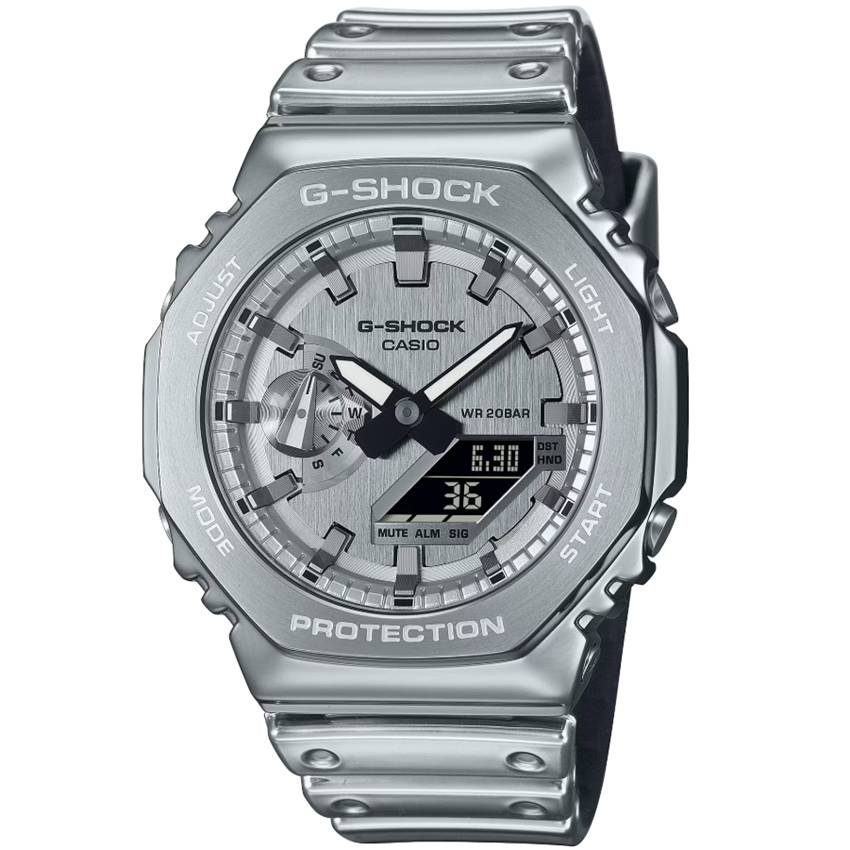 CASIO - Analoguhr, G-SHOCK Classic, 49mm, Silber