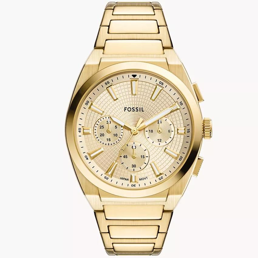 Fossil - Chronograph Uhr, Everett, 44mm, Gold