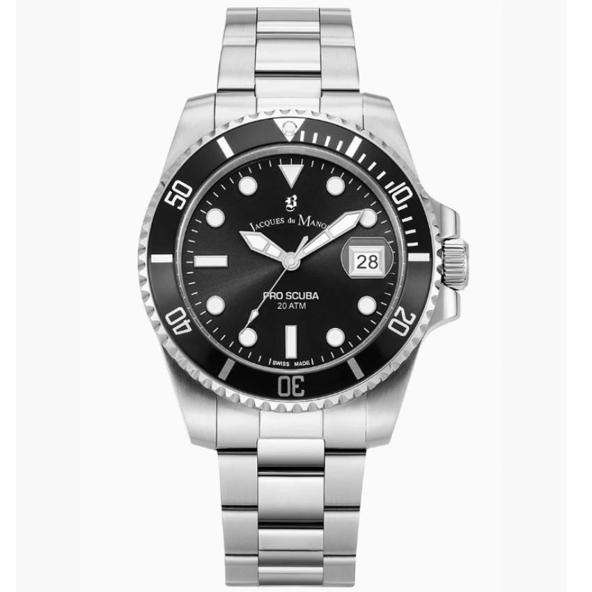 JACQUES DU MANOIR - Analoguhr, Pro Scuba 43, 43mm, Silber