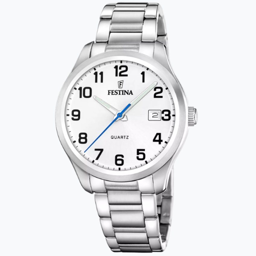 Festina - Analoguhr, Acero Clasico, 42mm, Silber