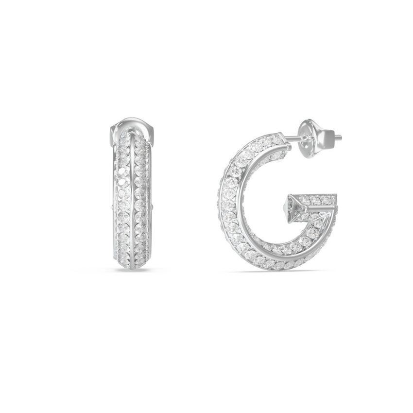Guess - Ohrringe, G Crystal, 20mm, Silber