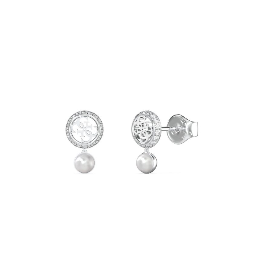 Guess - Ohrringe, Tiny Pearly, 15mm, Silber