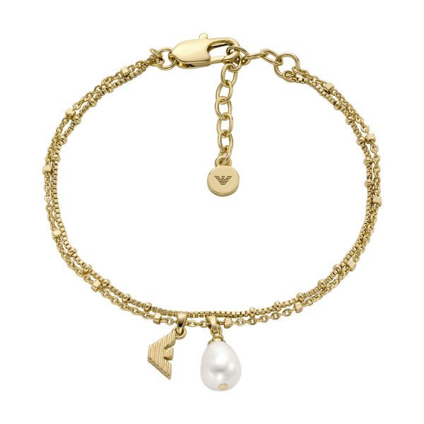 Emporio Armani Damen Armband EGS3274710 – Gold & Perle, Elegantes Design