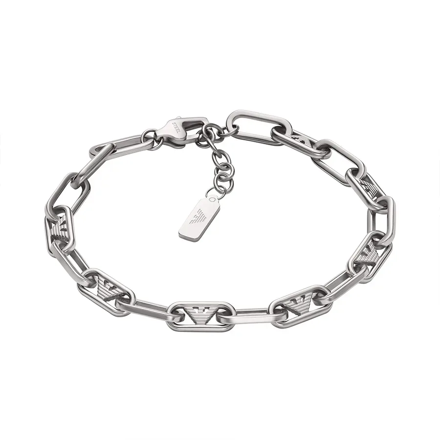 Emporio Armani Herren Armband EGS3249040 – Edelstahl Gliederarmband