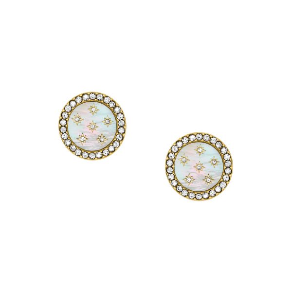Fossil - Ohrstecker, Jewelry, One Size, Goldfarben