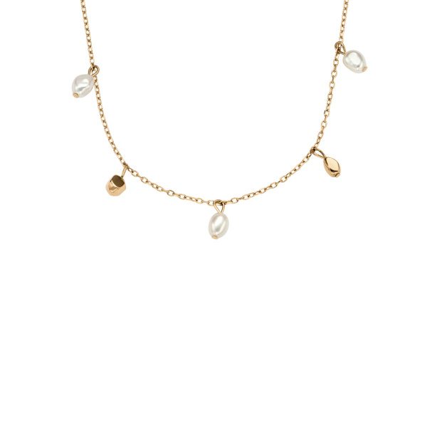 Skagen Agnethe Pearl Halskette SKJ1879710 – Gold & Süßwasserperlen .