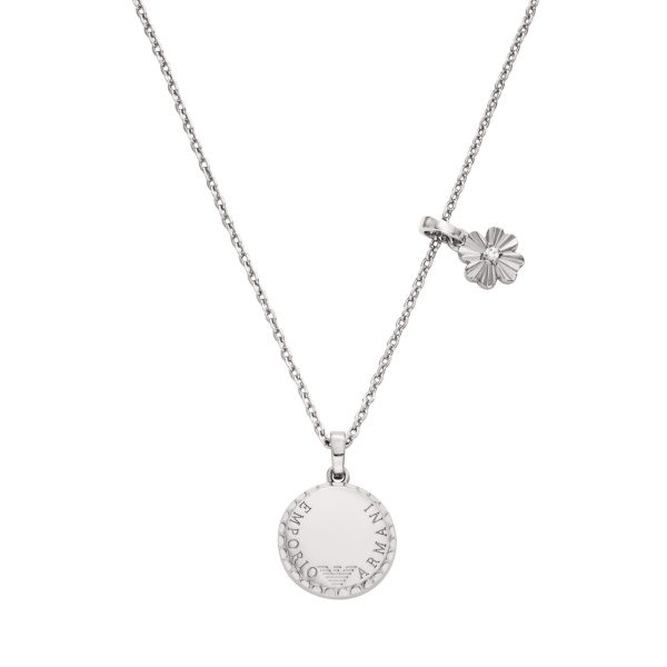Emporio Armani Halskette EGS3275040 – Damenkette in Edelstahl mit Anhänger & Blume