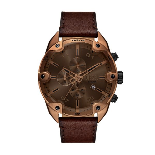 Diesel DZ4698 Herrenuhr – Kraftvolles Design in Bronze und Leder